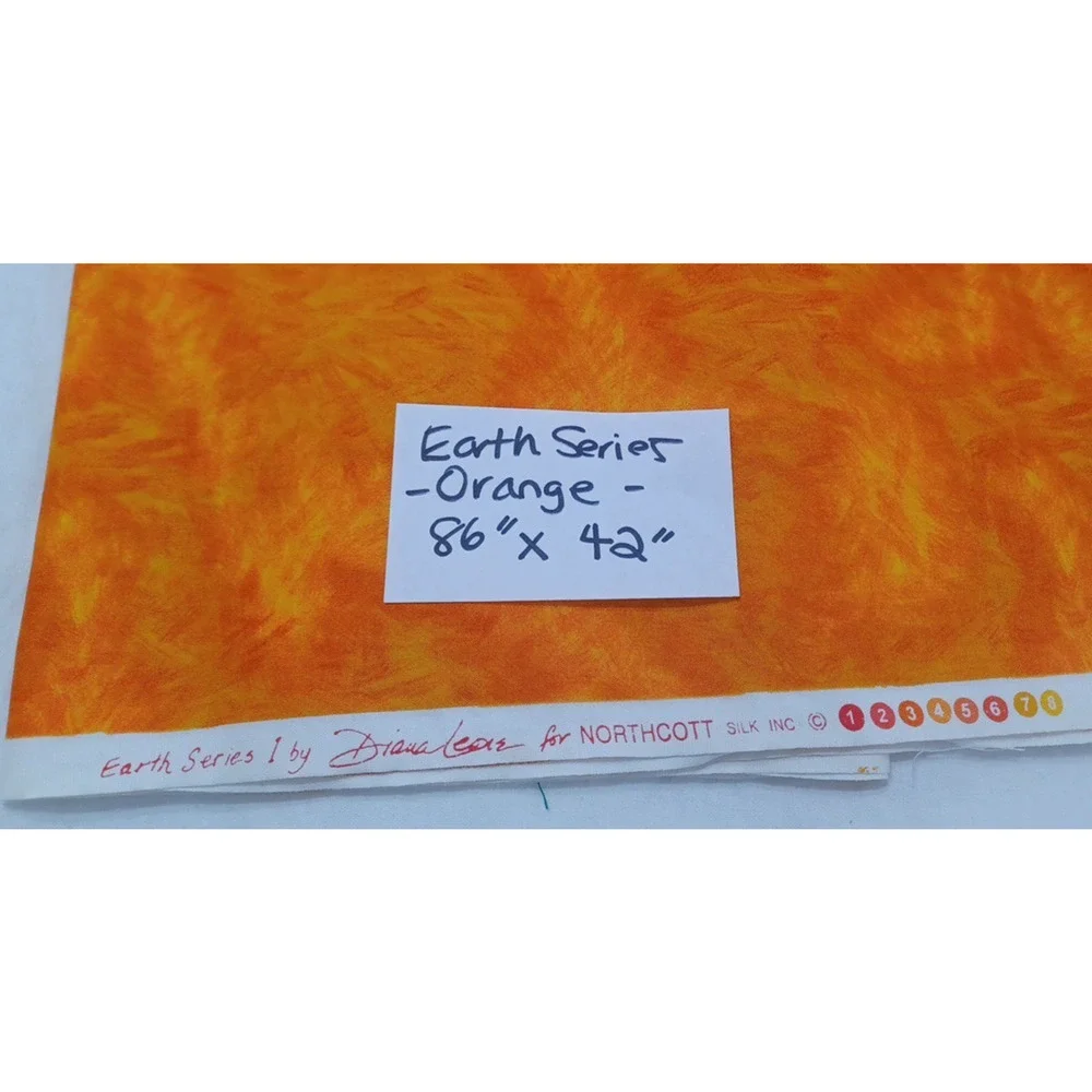 Earth Series Swirl Orange Sewing Craft Quilt Fabric 1 Pc 86